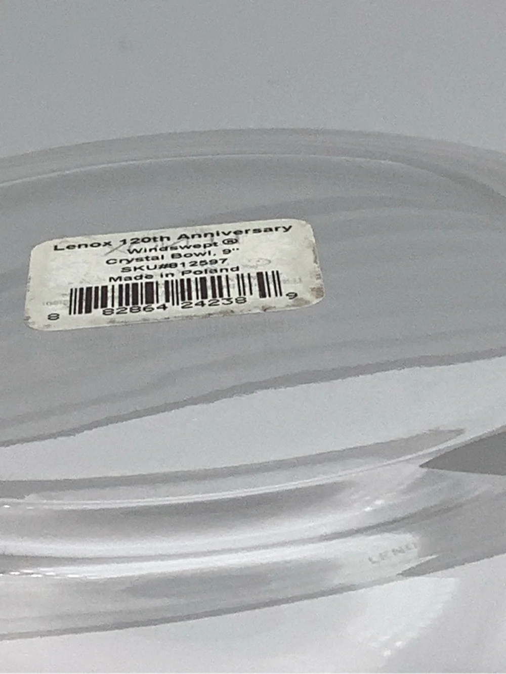 Lenox 120th Anniversary Windswept Crystal Bowl with Swirl Accents